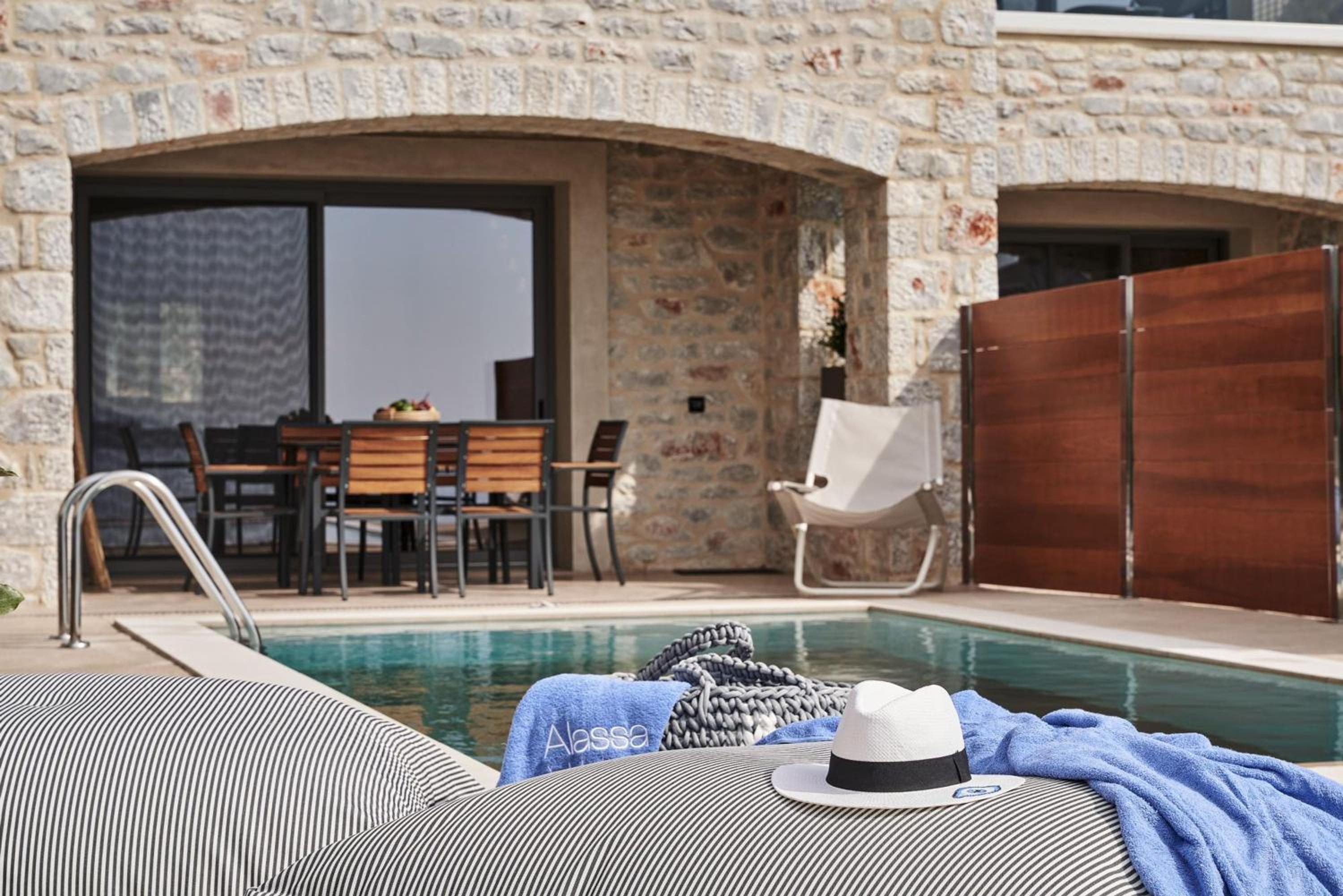 Beachfront Alassa Villas w Private Pools Complex view 2