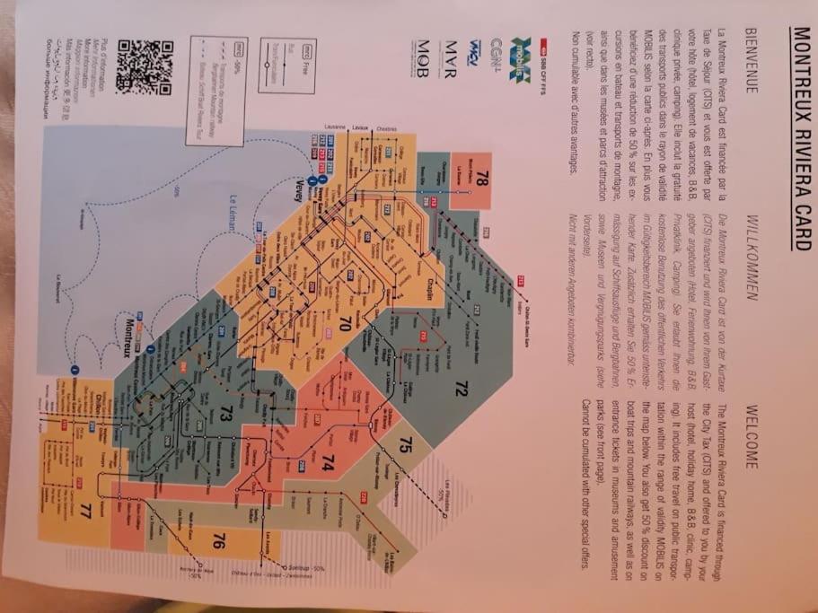 Appartement avec jardin privé à Montreux 100mt du lac