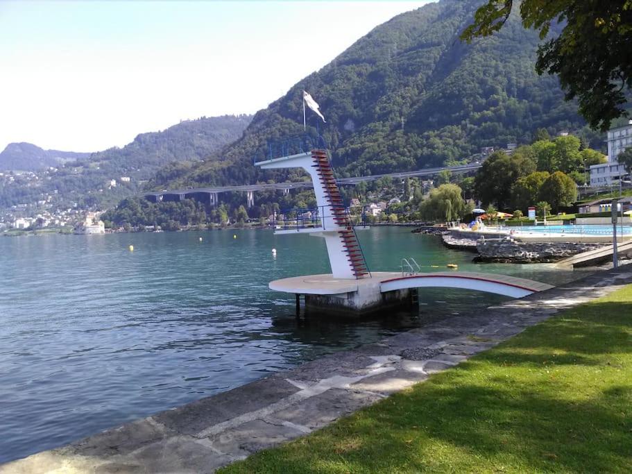 Appartement avec jardin privé à Montreux 100mt du lac