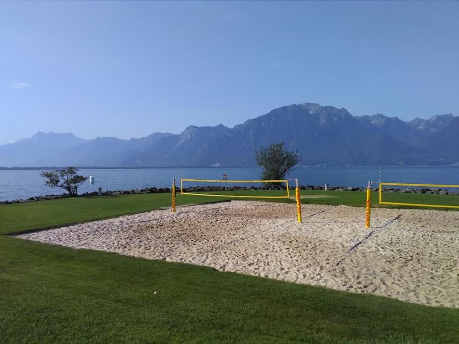 Appartement avec jardin privé à Montreux 100mt du lac
