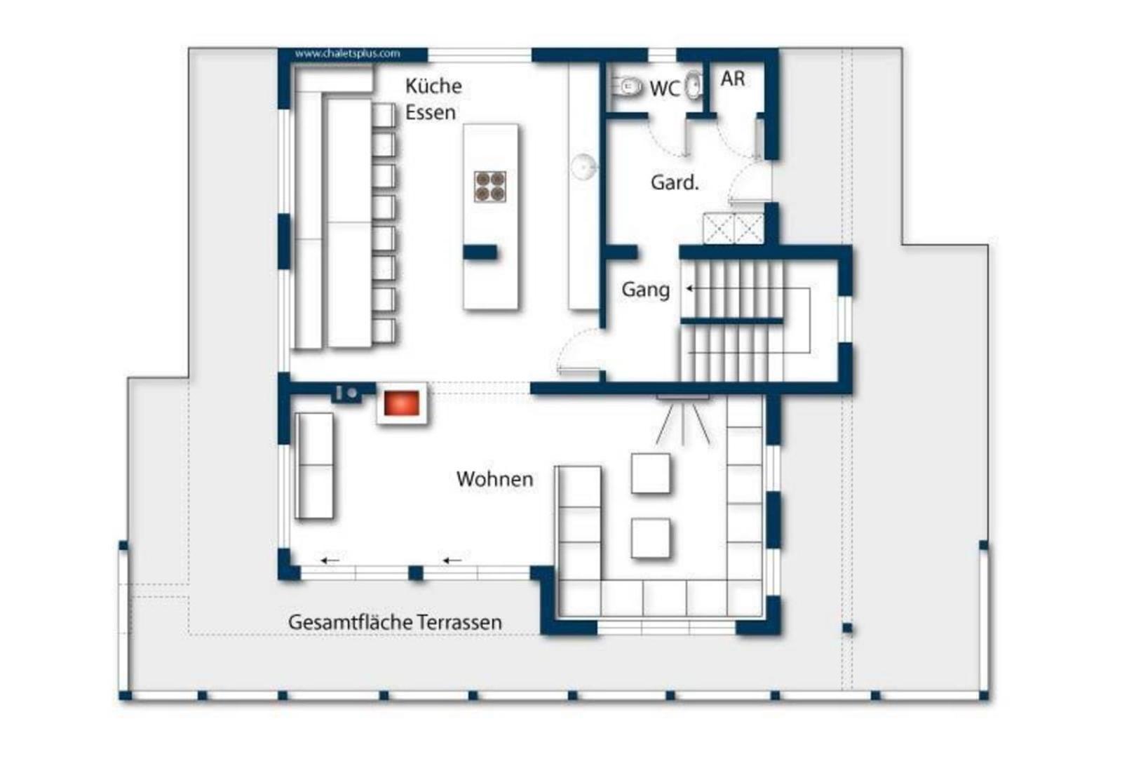 Panorama Chalet Grau XL