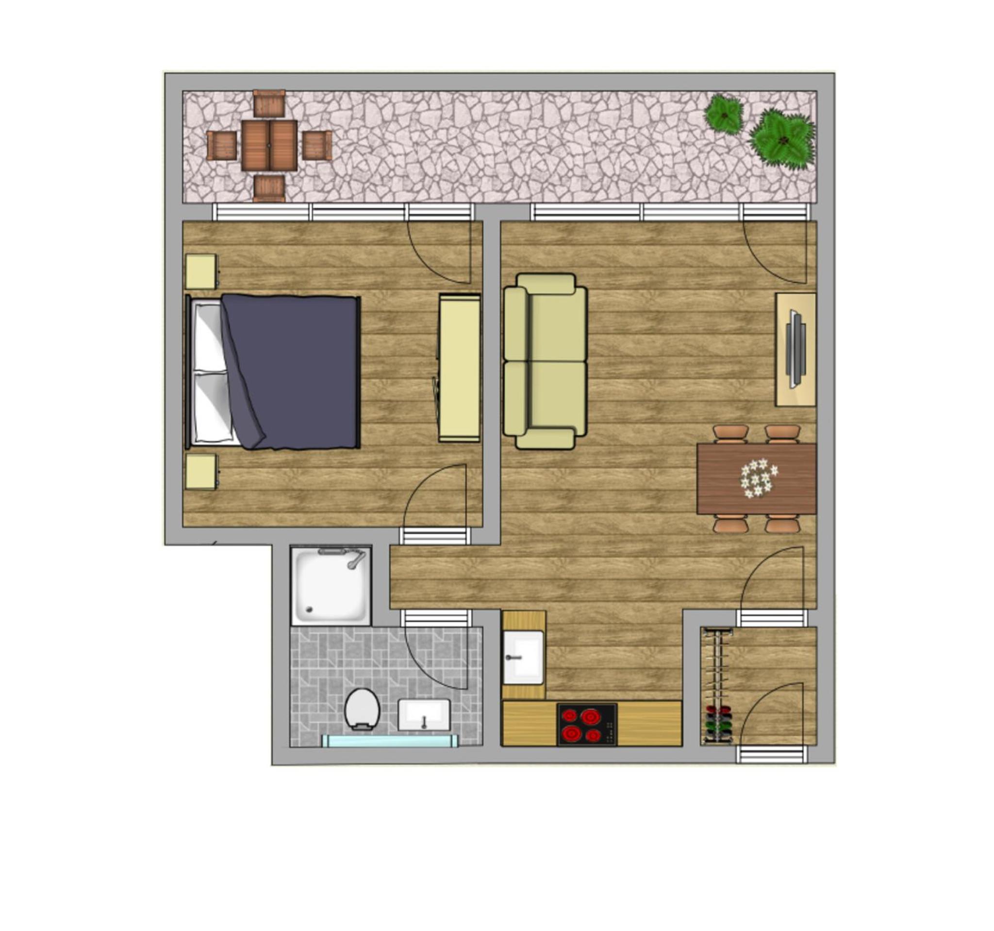 Diese Ferienwohnung befindet sich in einem Neubau