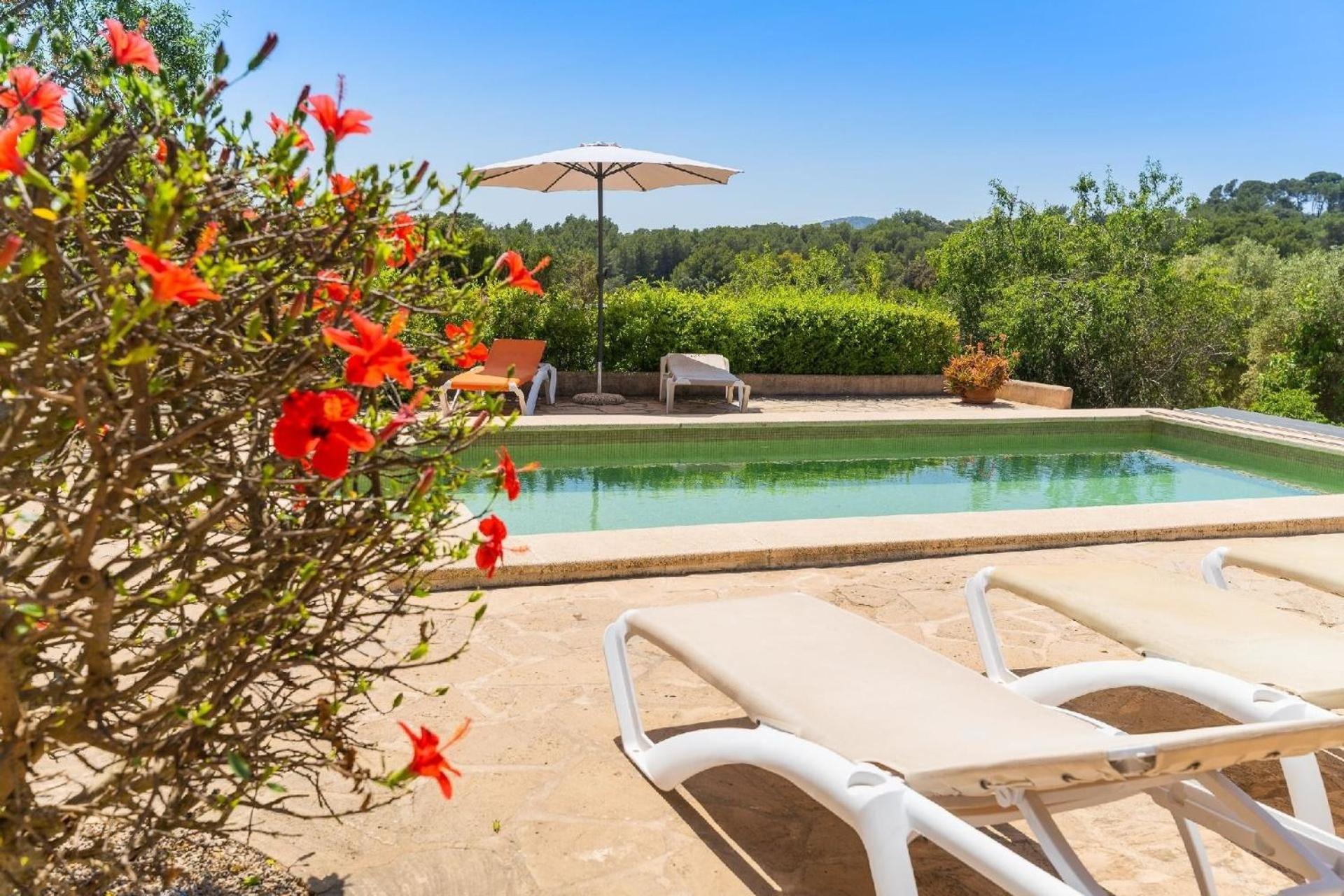 Haus mit Pool, beheizt durch Sonnenkollektoren