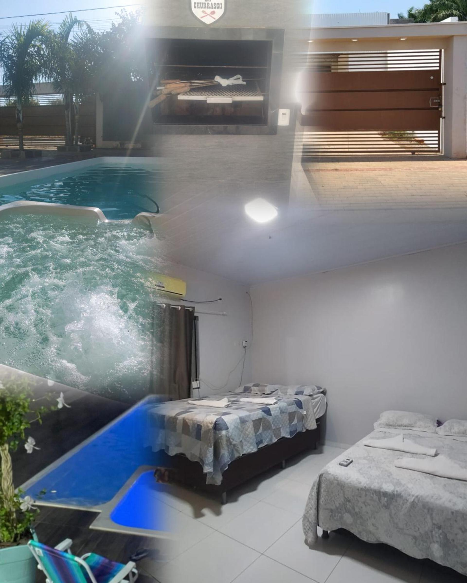 check-in autônomo em Piscina, Hidro, churrasqueira, casa dispondo até 3 quartos, 3 ar, 2b, tudo privativo - Reserva valor 6 hóspedes para abrir os 3 quarto