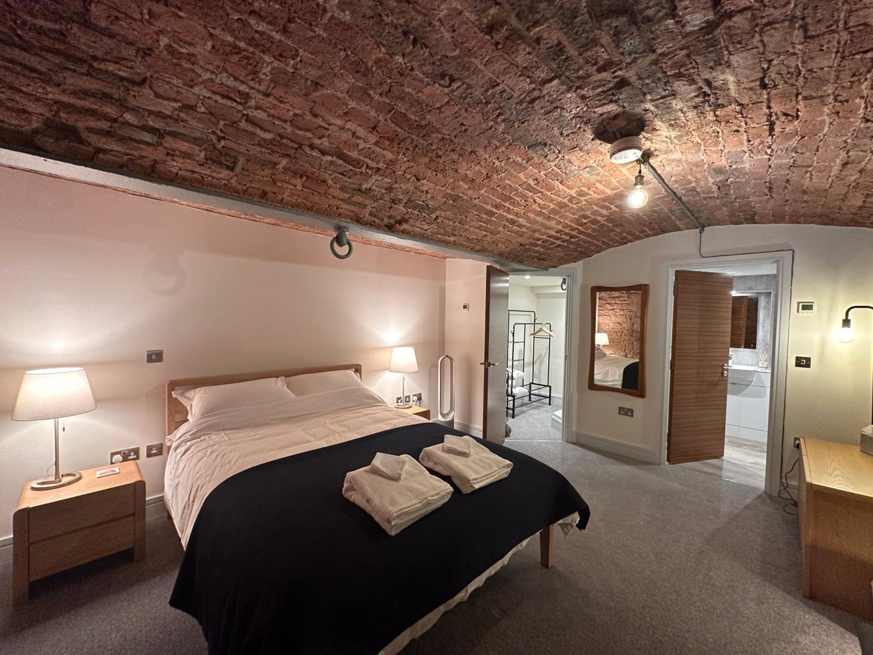 The Engine House at Dixons Chimney near Carlisle Castle unique historic apartment with 65 inch Sky Glass and private parking view 2