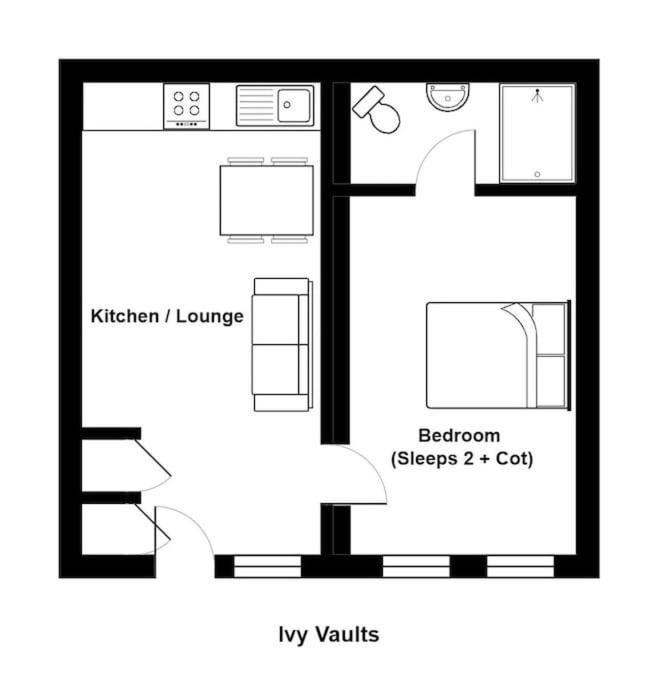Unique 1 Bedroom apartment-Bath view 3