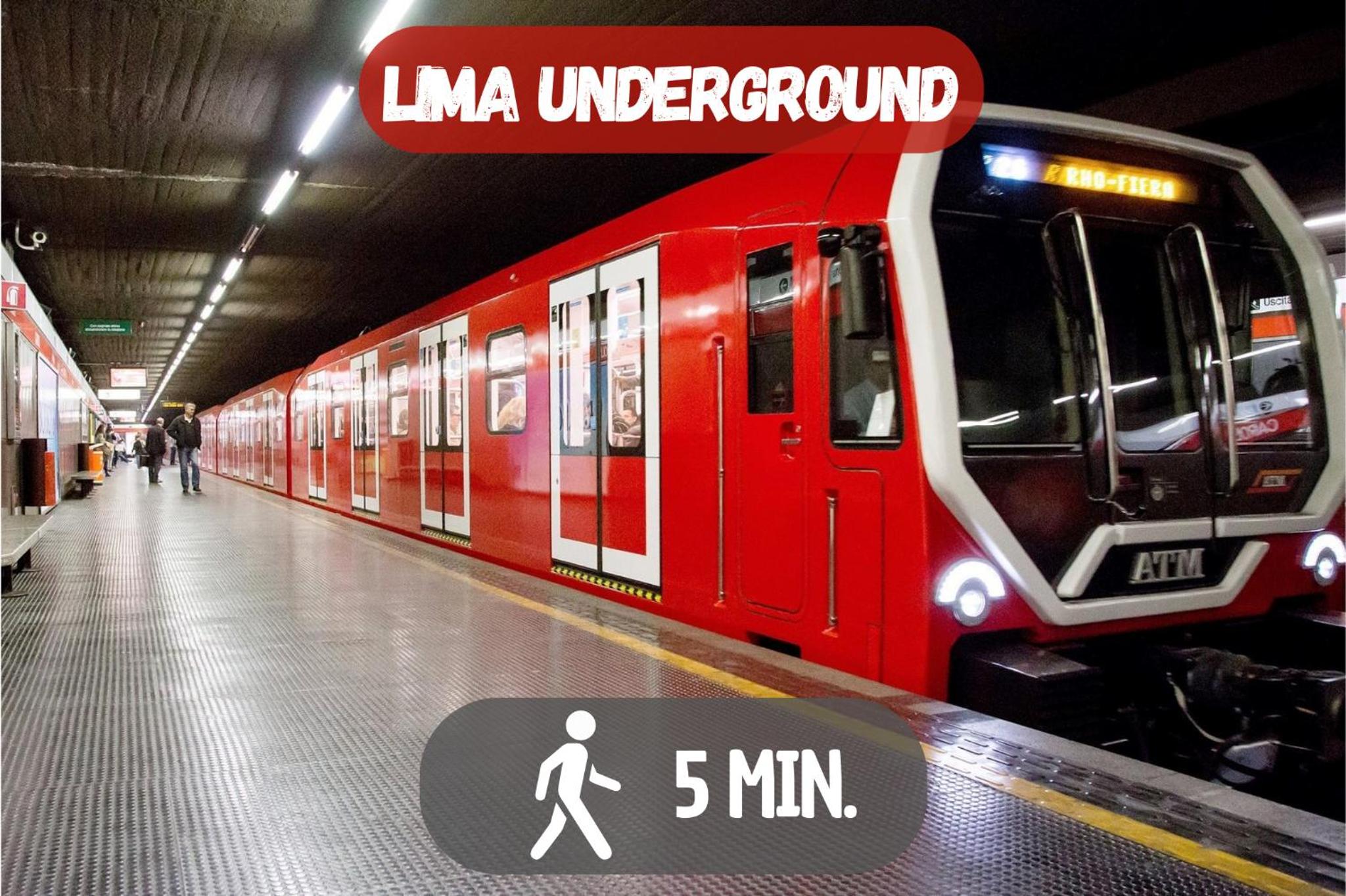 5' from Metro Lima to Piazza Duomo