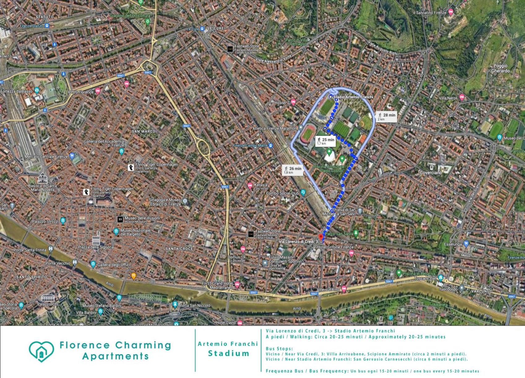 Via Lorenzo di Credi 3 - Grazioso Appartamento con Vista, in piazza Alberti Vicino Stadio, Nelson Mandela Forum e con Parcheggio di fronte - Florence Charm
