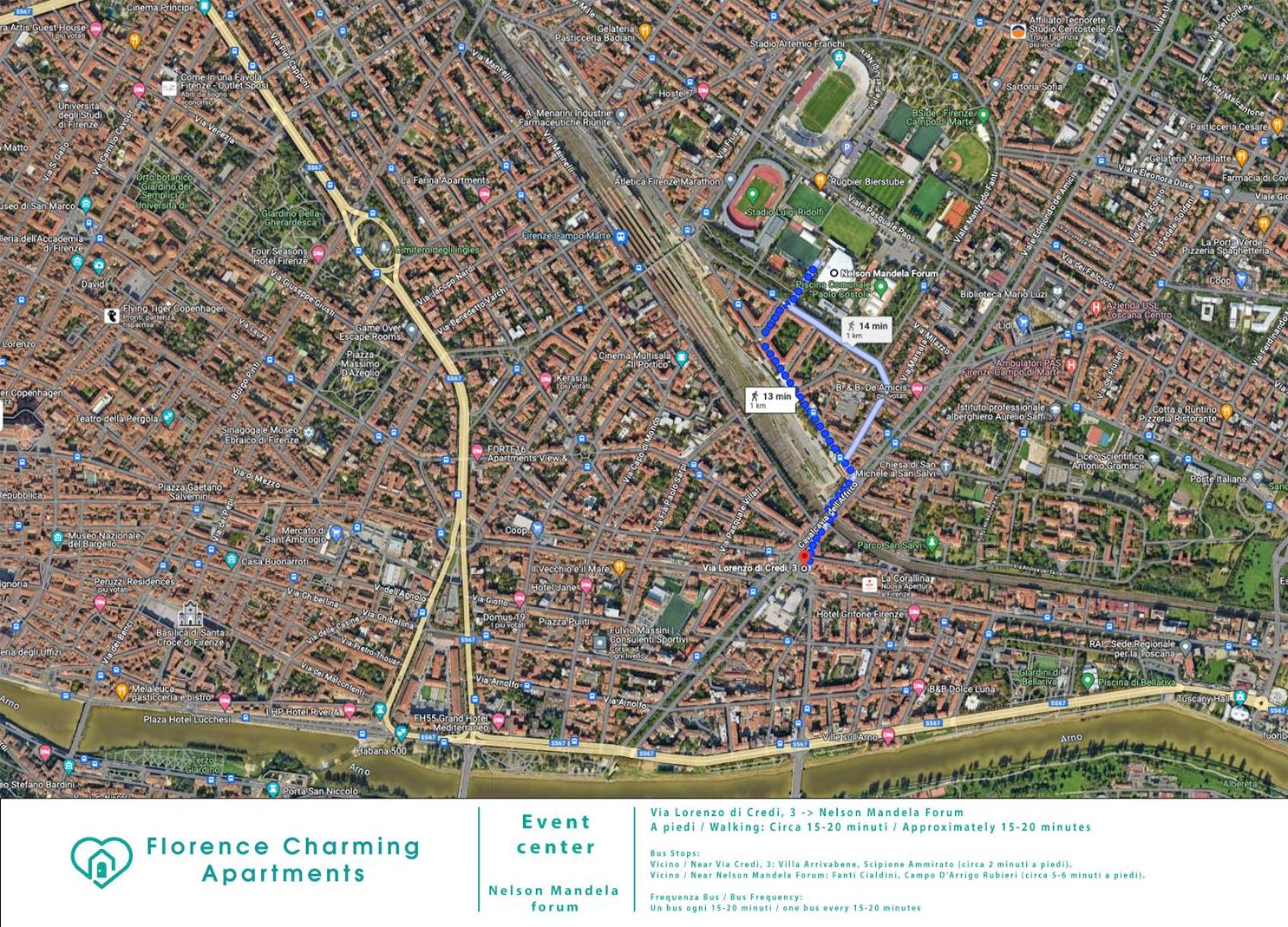 Via Lorenzo di Credi 3 - Grazioso Appartamento con Vista, in piazza Alberti Vicino Stadio, Nelson Mandela Forum e con Parcheggio di fronte - Florence Charm