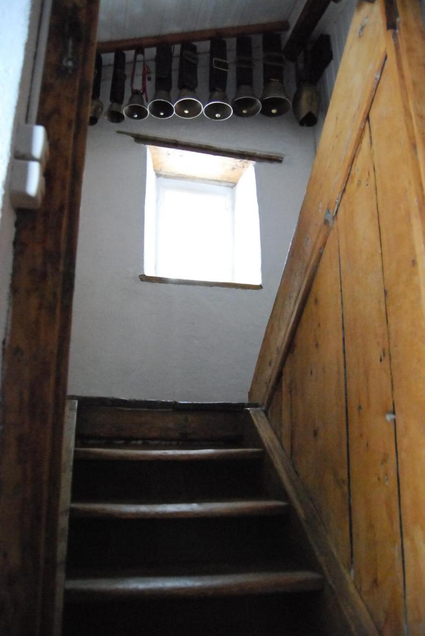 Bergbauernhaus an Wasserfall und Waldrand