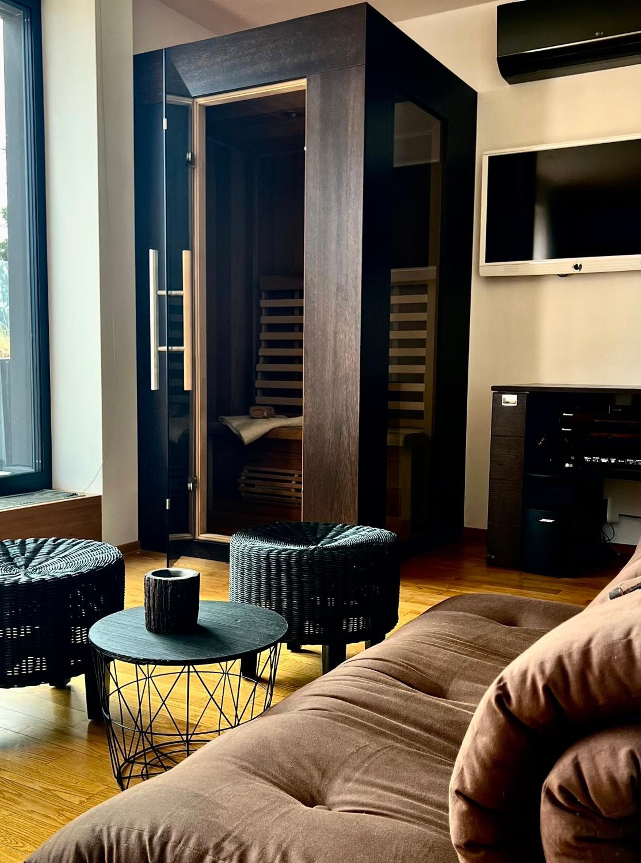 Apartmán se saunou a terasou s výhledem na Brno