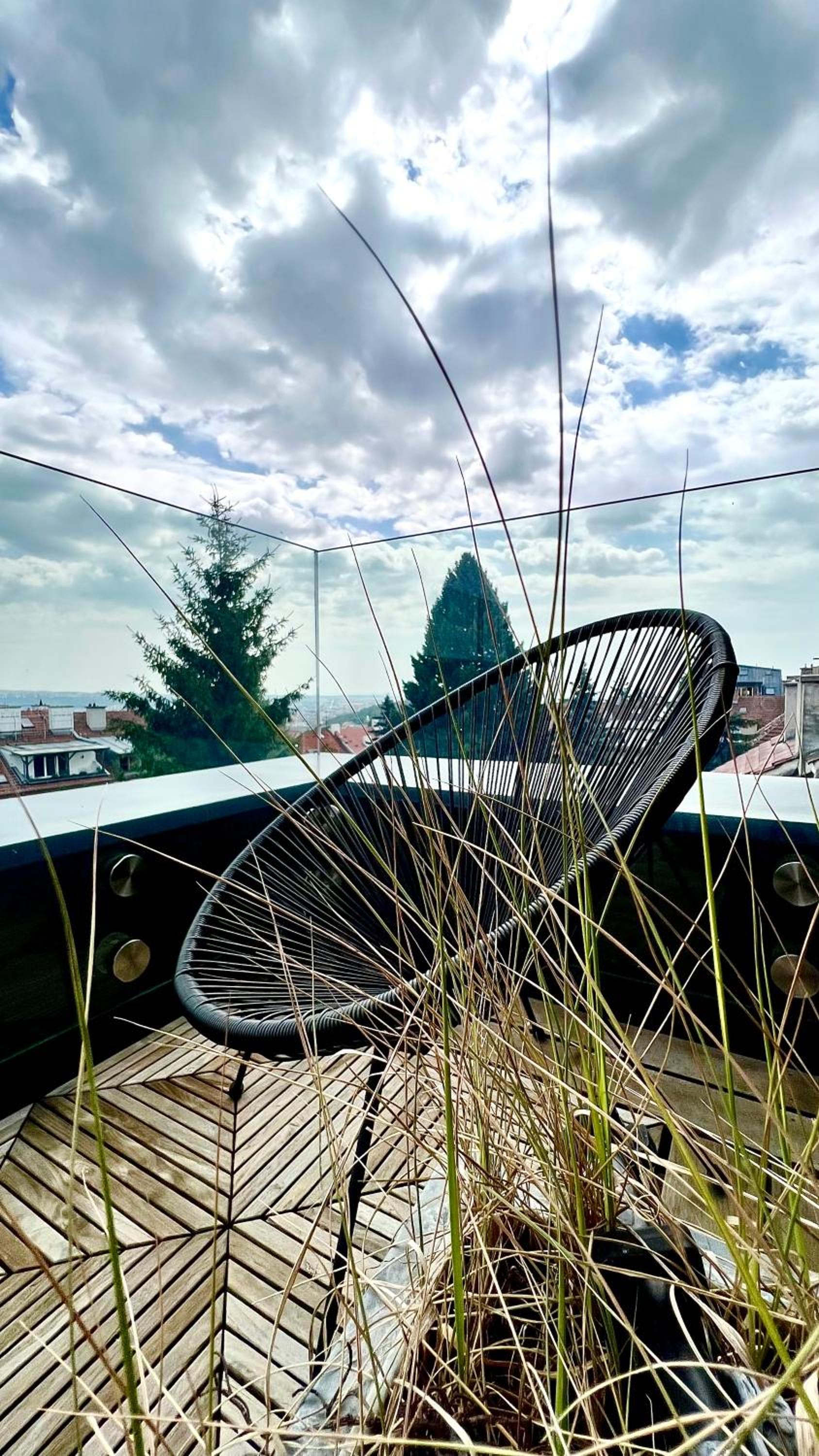 Apartmán se saunou a terasou s výhledem na Brno