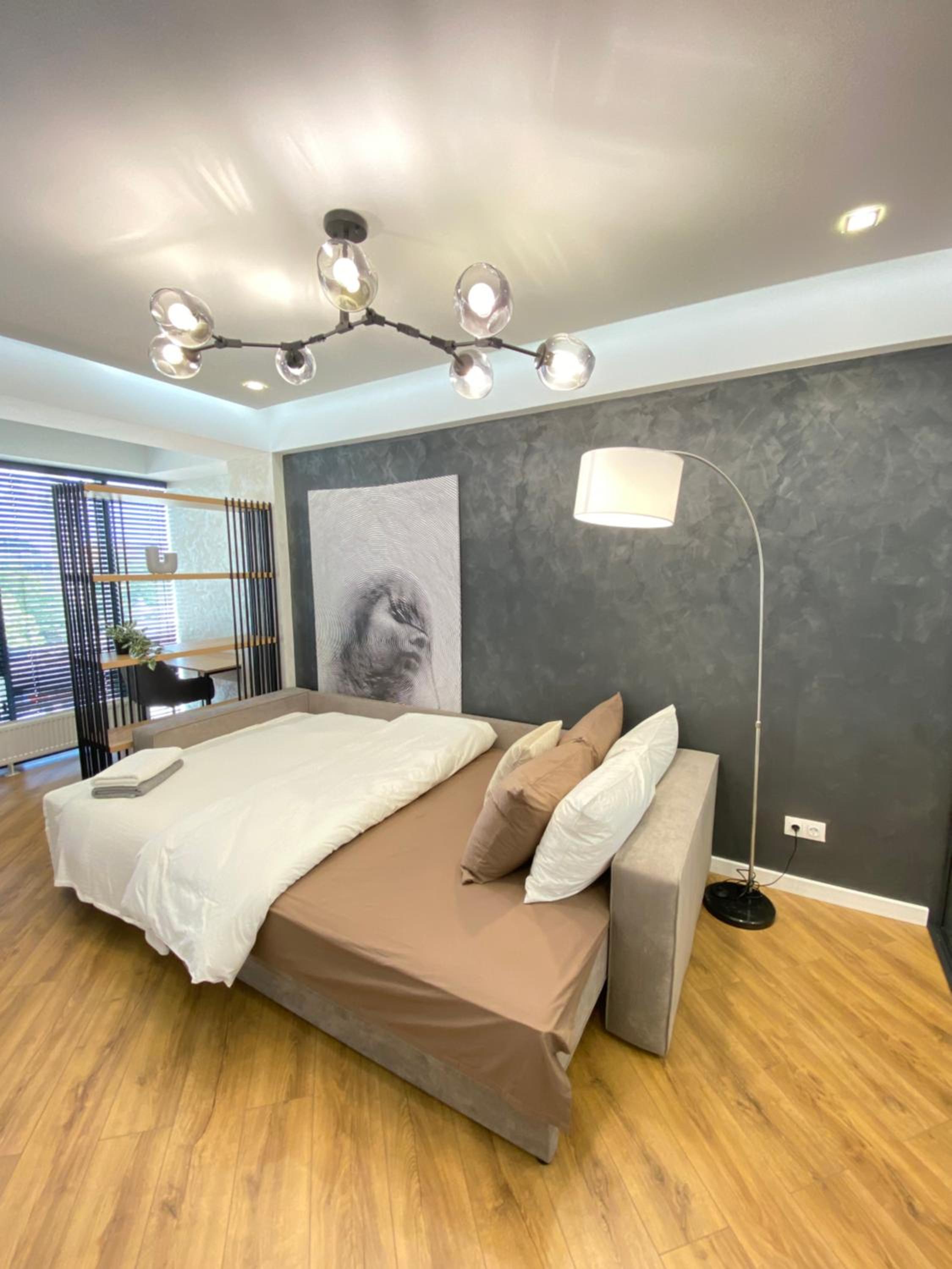 Modern Blue Double Room Apartment in the Center view 2
