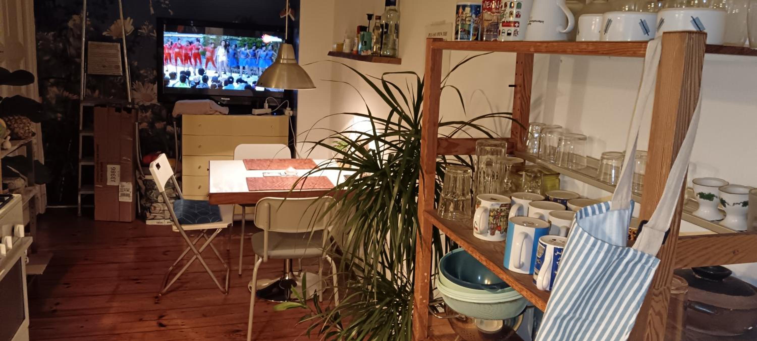 Double bed in sharing apartment
