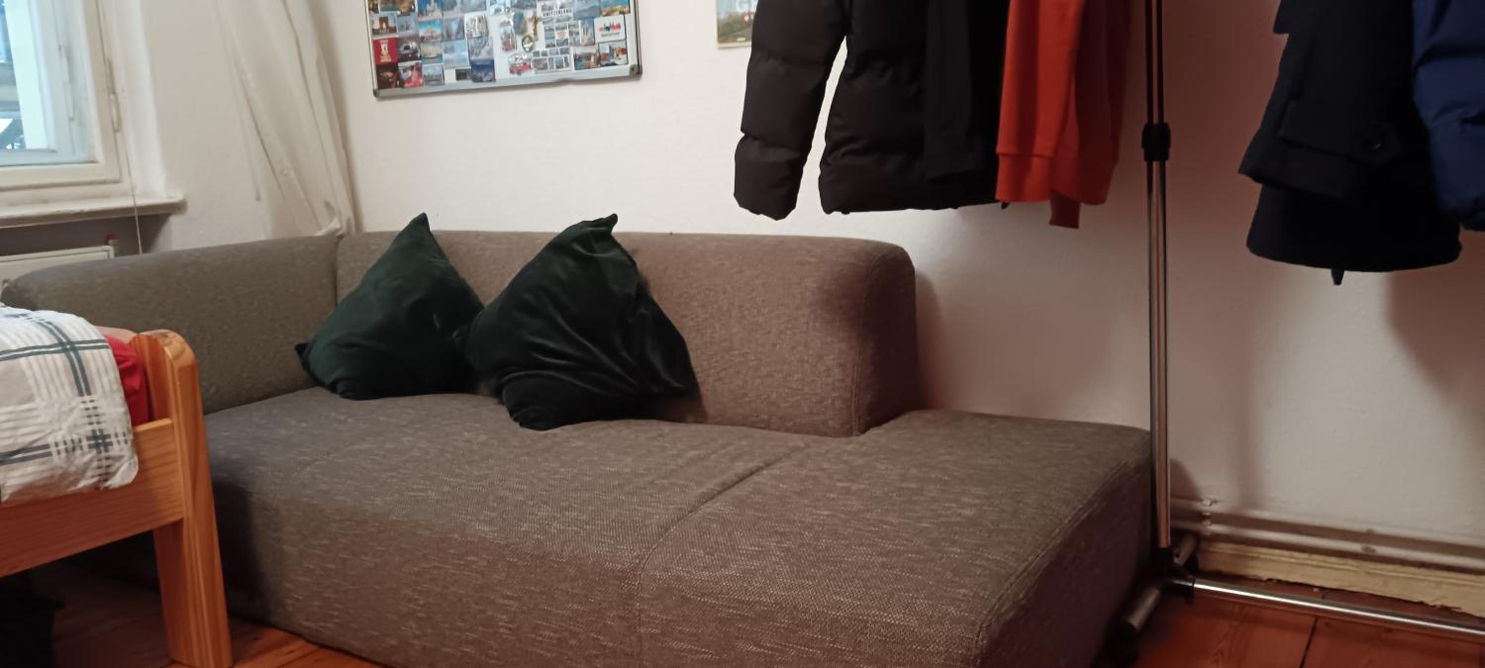 Double bed in sharing apartment