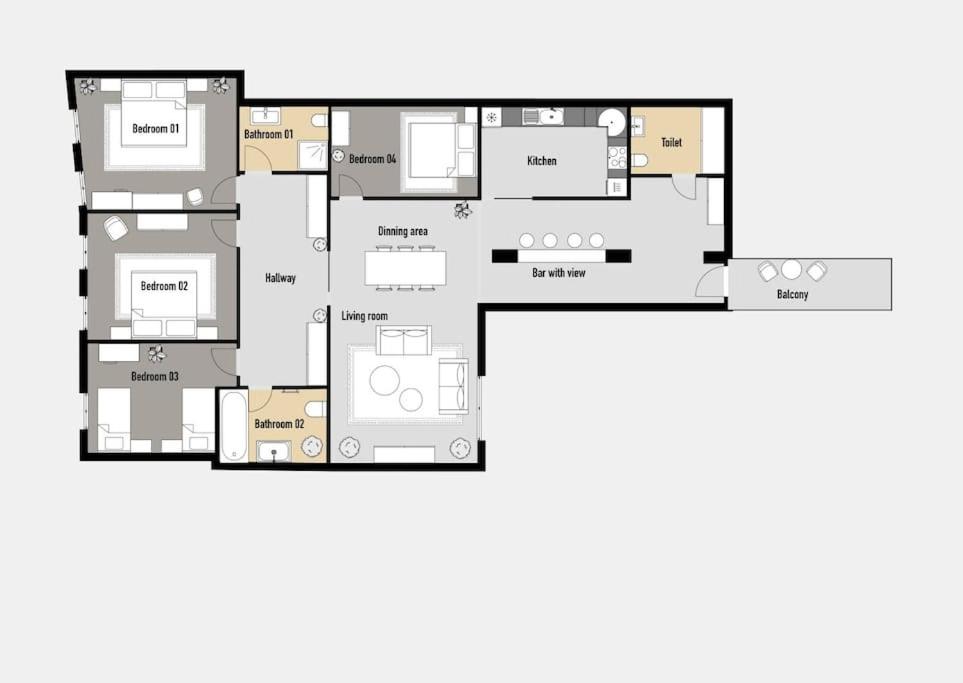 4BR & 2,5Bath Heritage Panorama Apt with Terrace