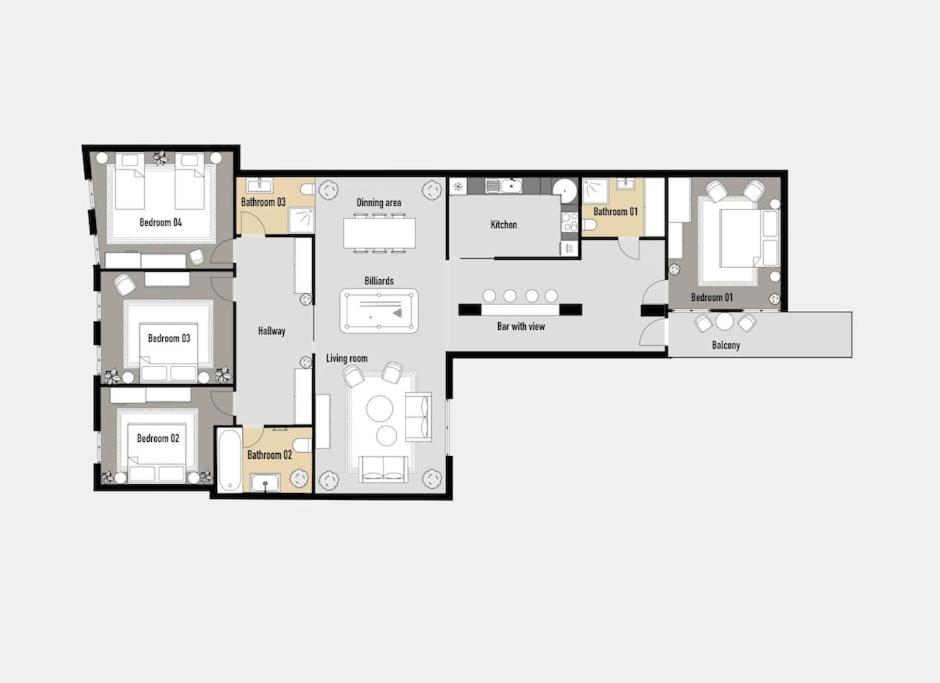 Prague Tower Old Town LUX 4BR & 3Bath Terrace