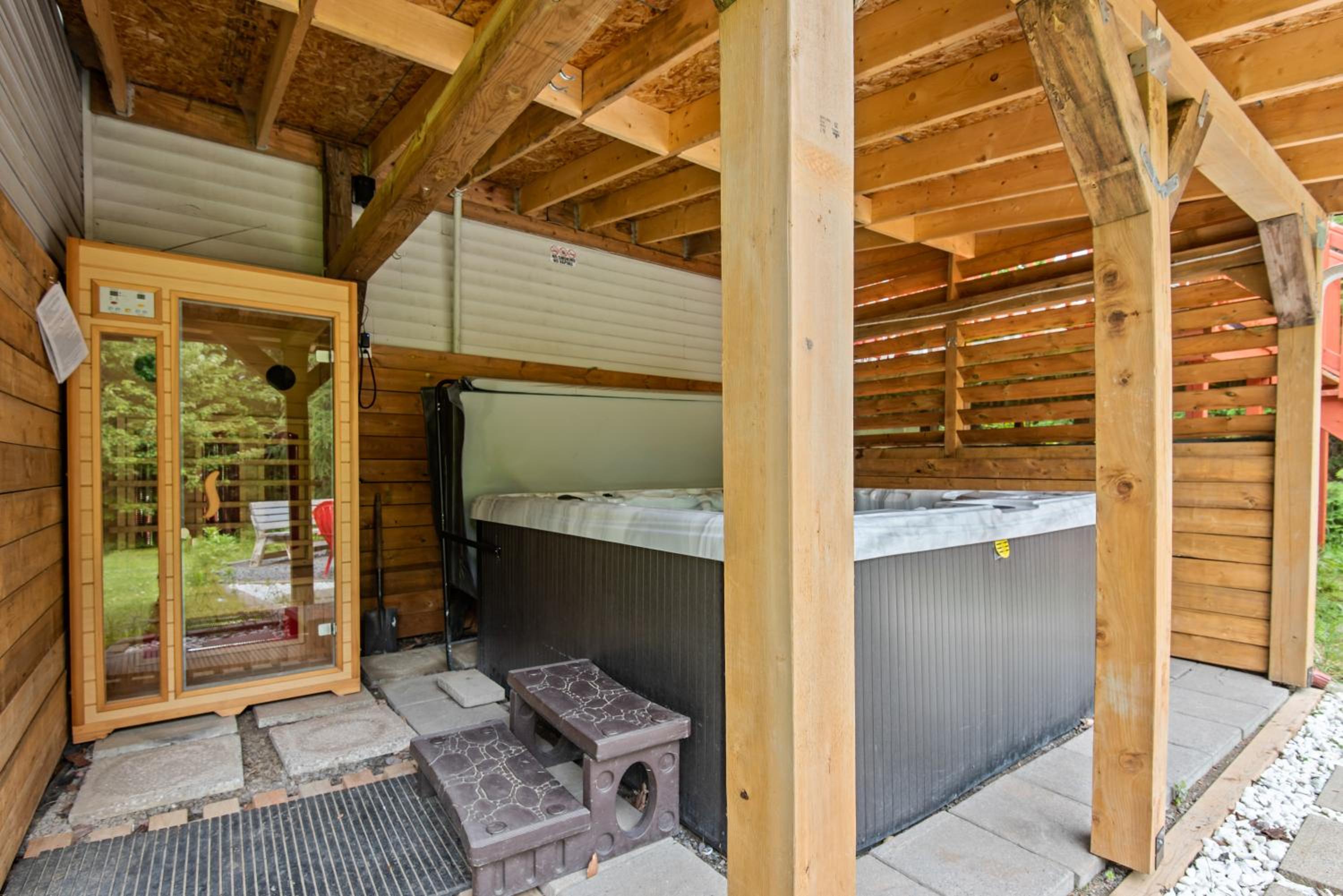 Havre de détente avec foyer et spa