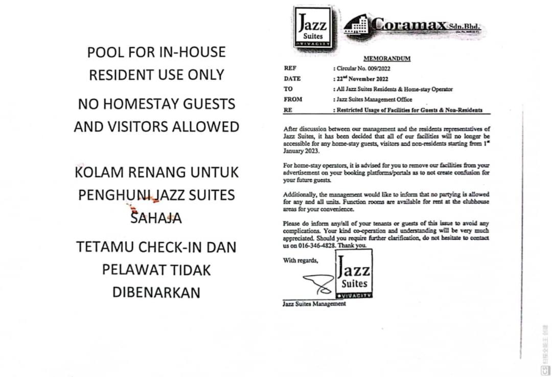 A.Foo Homestay 4.1 @ Vivacity Megamall Jazz Suite 4