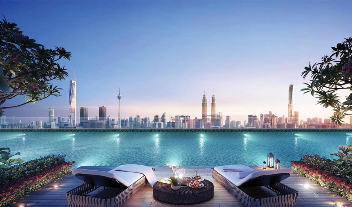 KLCC view luxury service apartment Trion KL