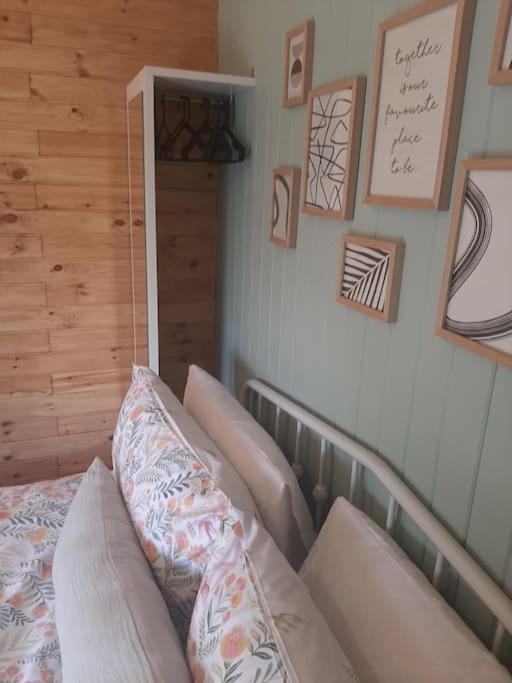 Anglesey new modern shepherds hut with spa hot tub view 2