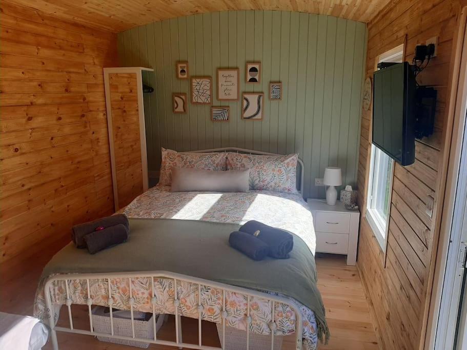 Anglesey new modern shepherds hut with spa hot tub view 3