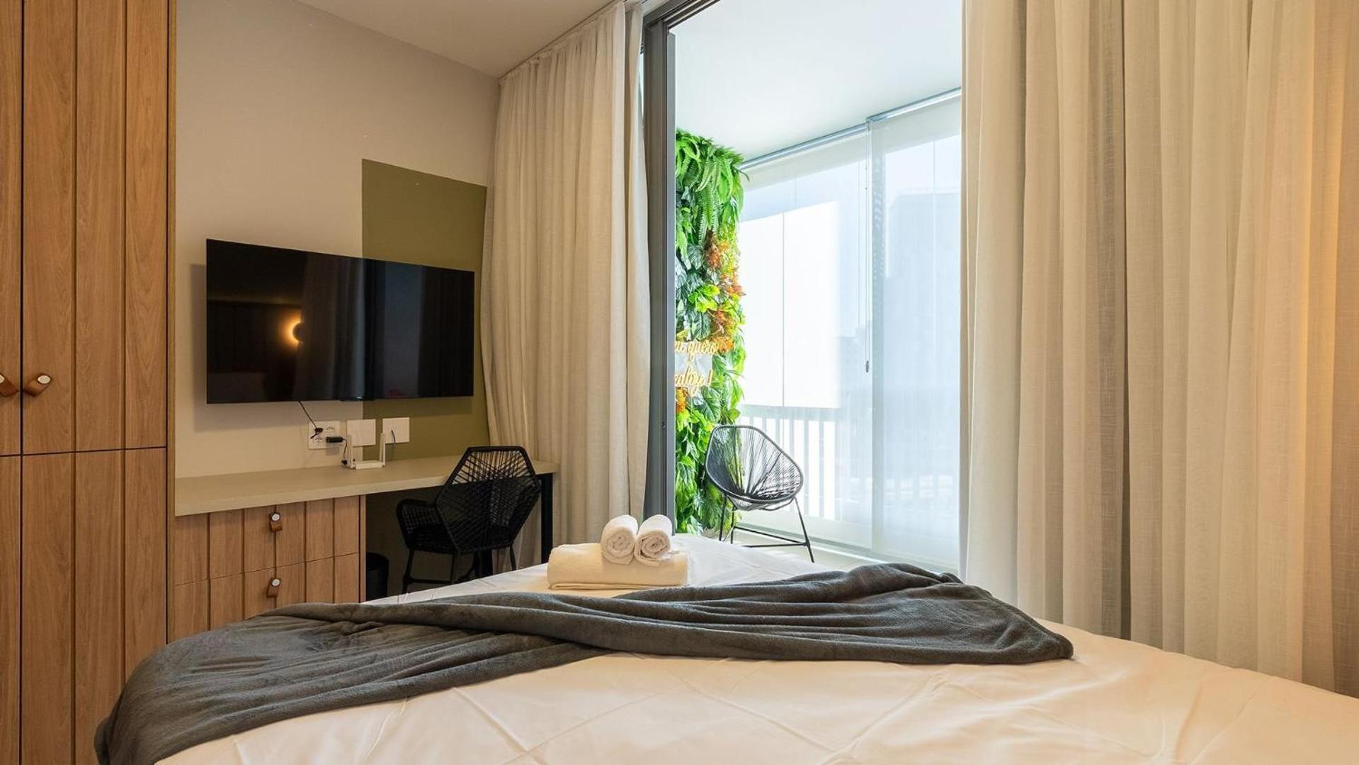 Studios Novíssimos com Piscina no Rooftop e vista para o Allianz Parque