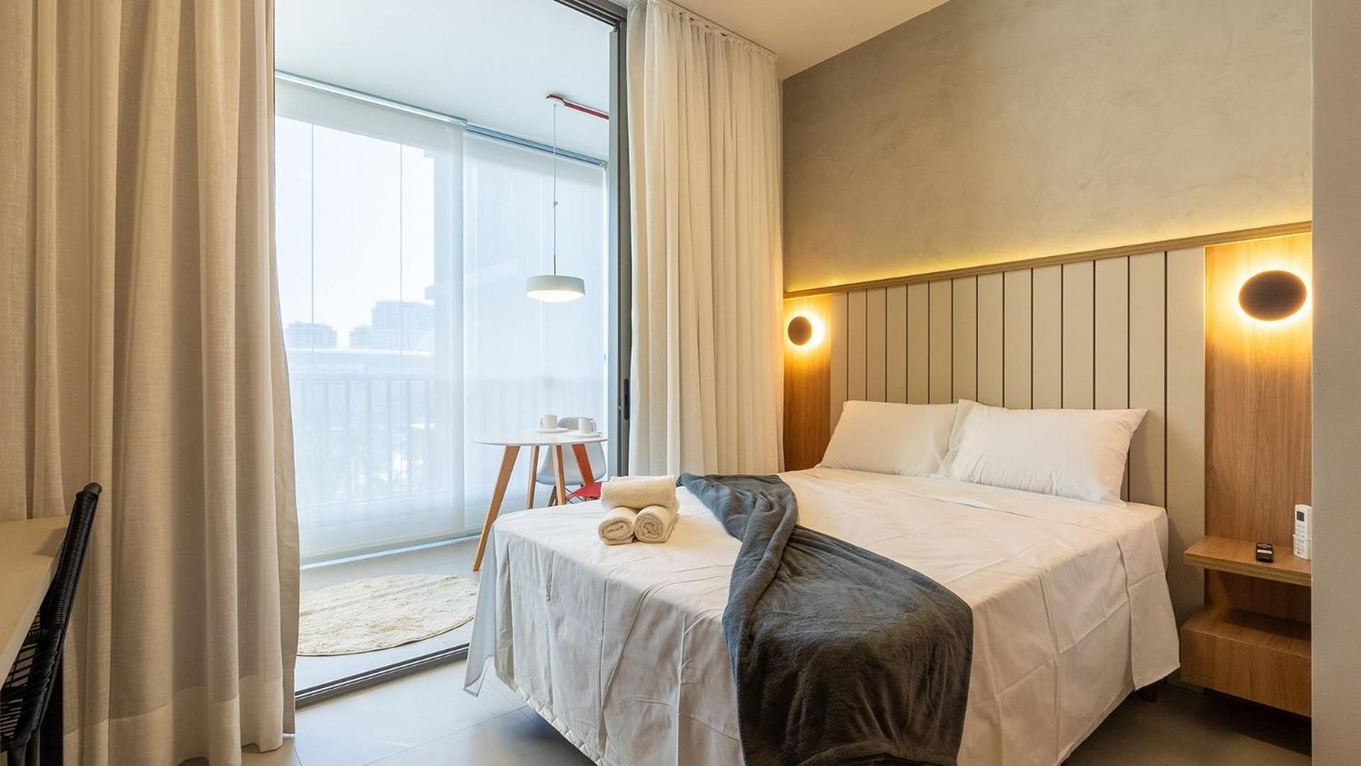 Studios Novíssimos com Piscina no Rooftop e vista para o Allianz Parque
