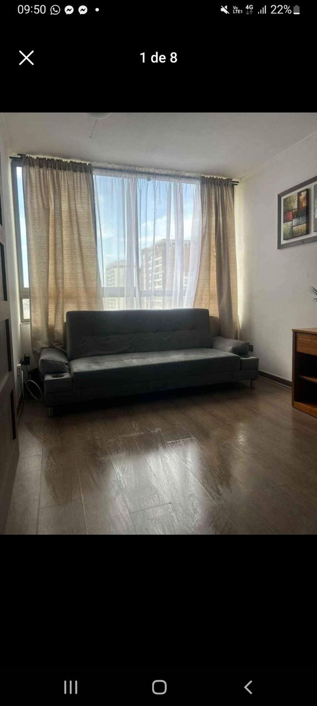 Stgo Centro apartamento un dormitorio 2 ambientes