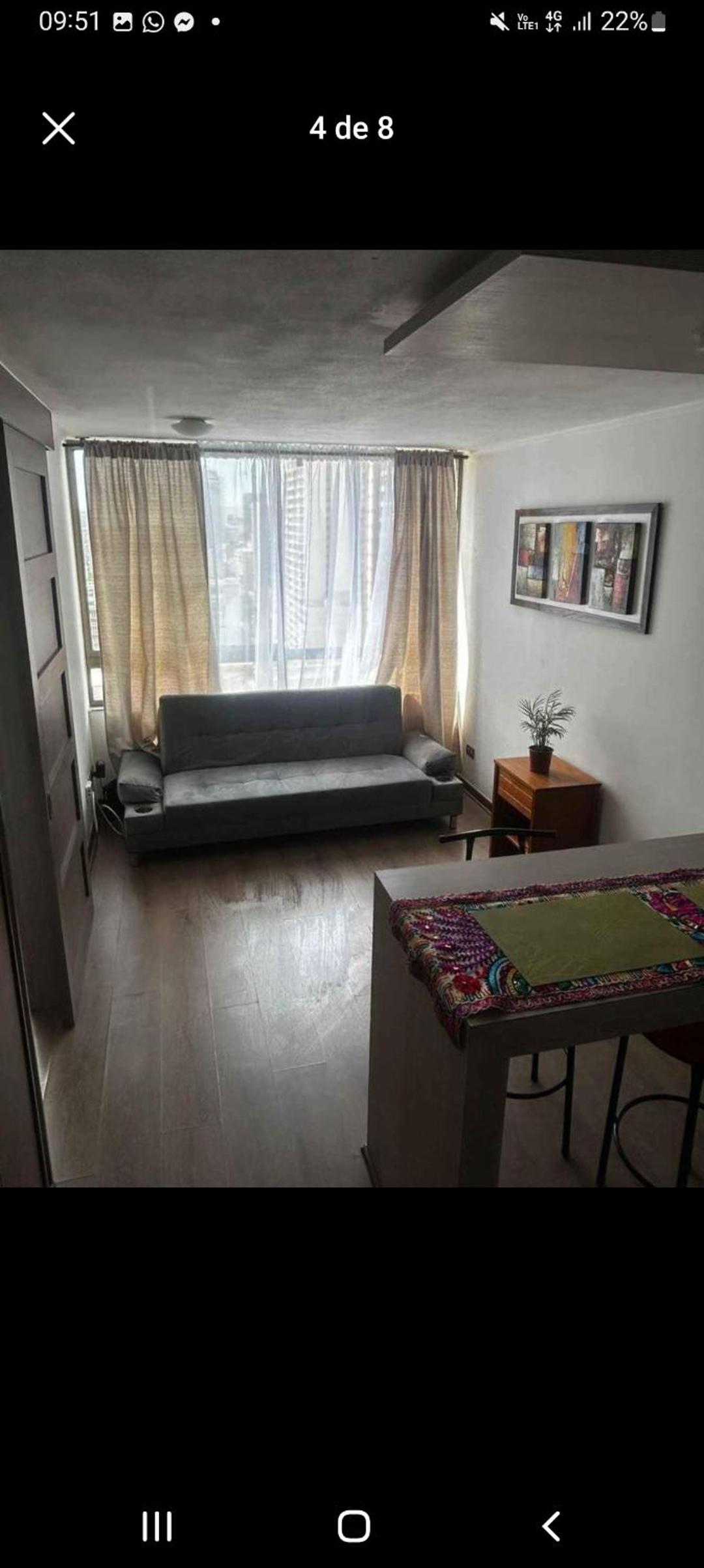 Stgo Centro apartamento un dormitorio 2 ambientes