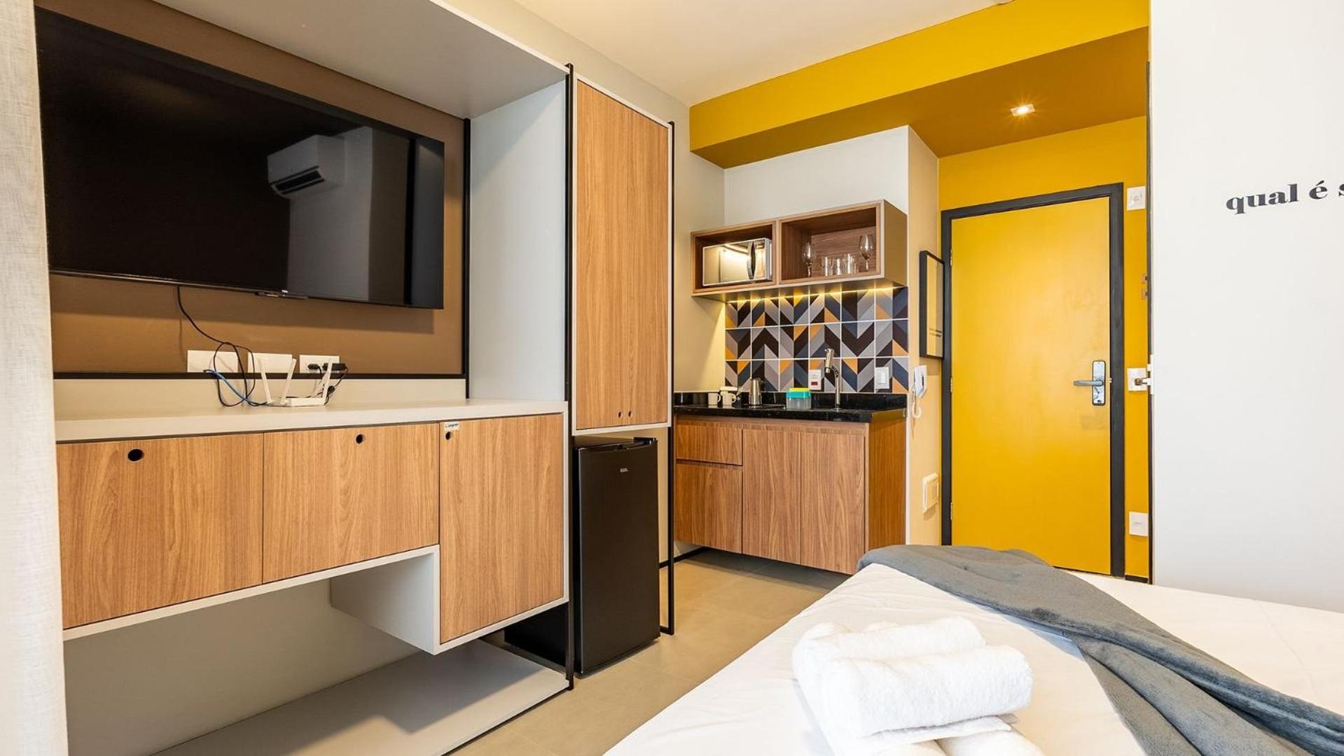 Studios Novíssimos com Piscina no Rooftop e vista para o Allianz Parque