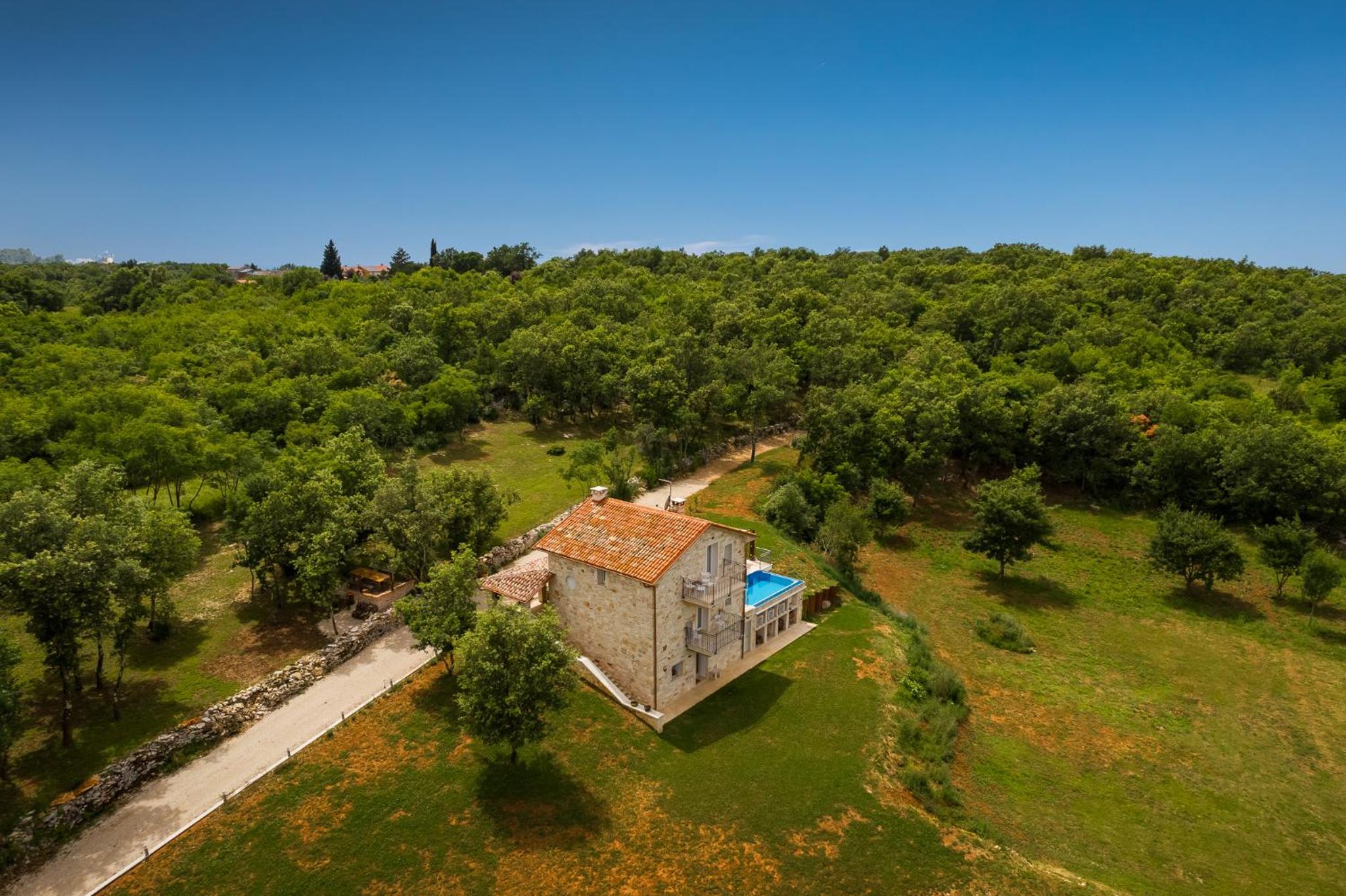 Rustic villa Krug with panorama view in Buje