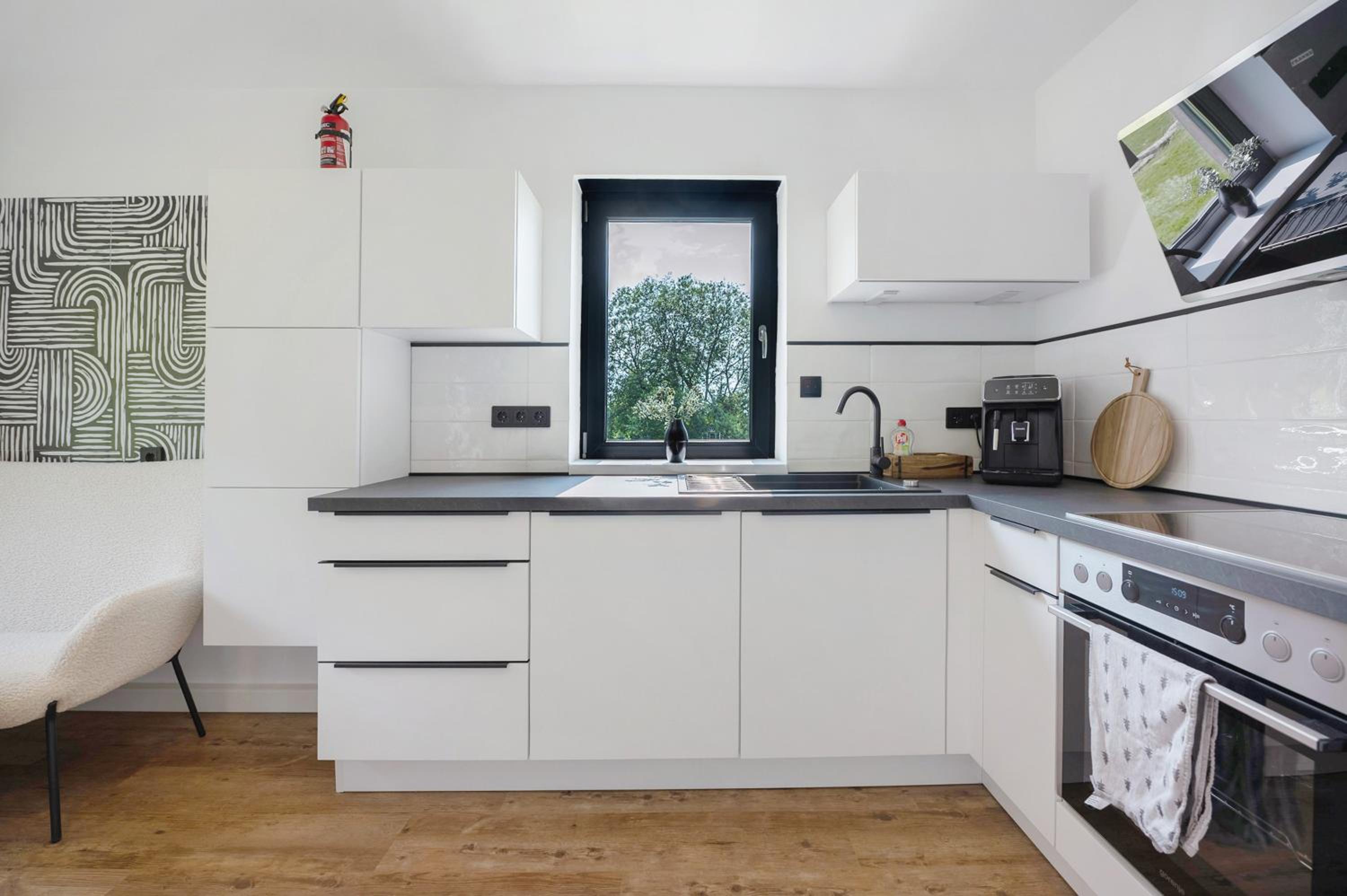 Design-Apartment mit Garten