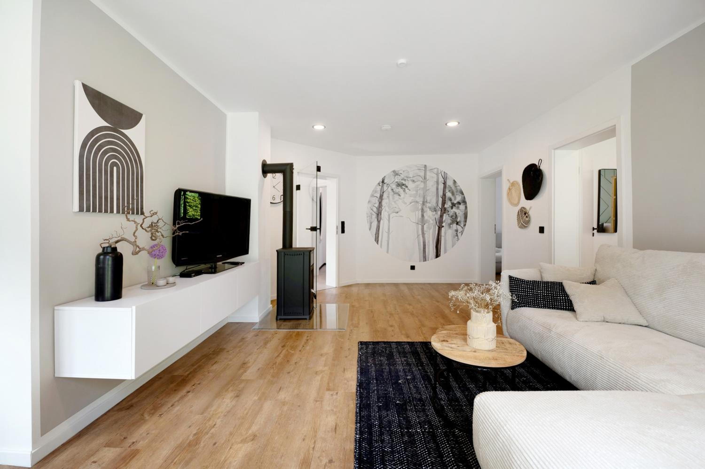 Design-Apartment mit Garten