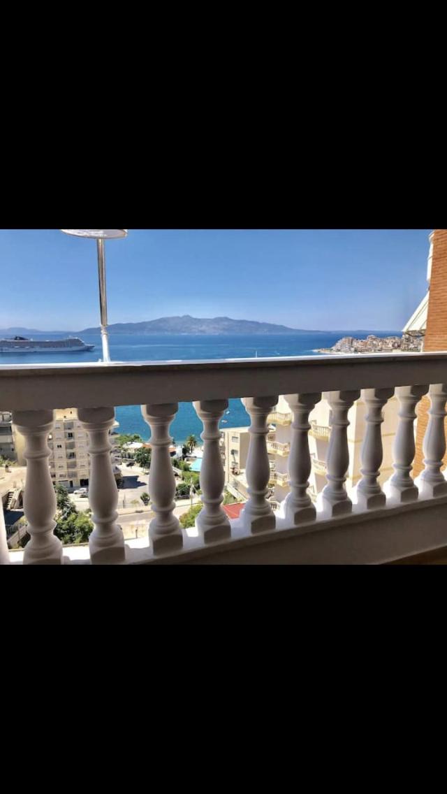 undistracted view looking over Saranda and Corfu!