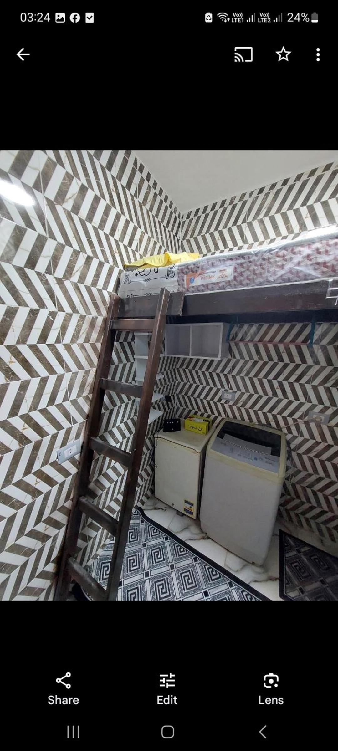 Tiny cabin room studio for male only ladder bed AC private WC