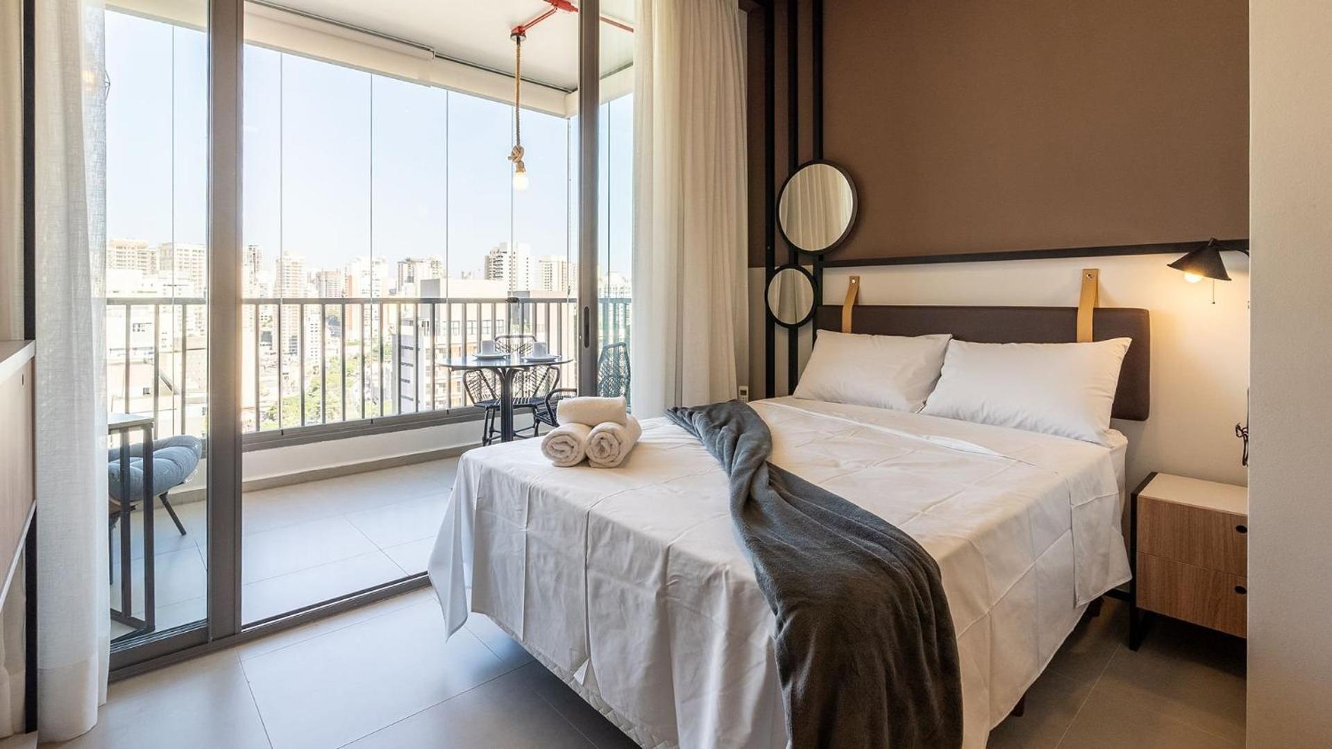 Studios Novíssimos com Piscina no Rooftop e vista para o Allianz Parque