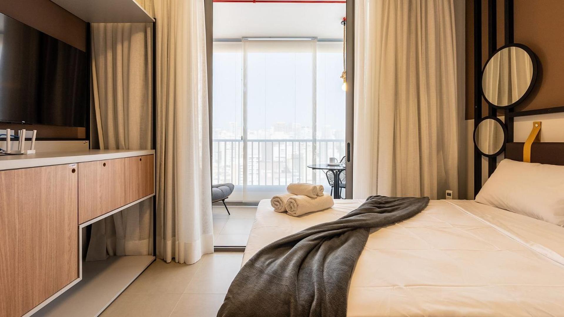 Studios Novíssimos com Piscina no Rooftop e vista para o Allianz Parque