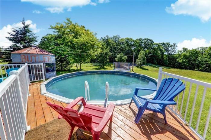 Cottage backing water