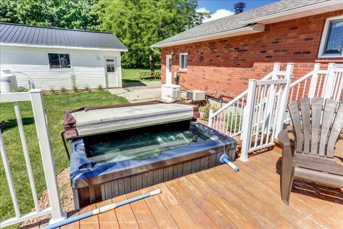 Cottage backing water