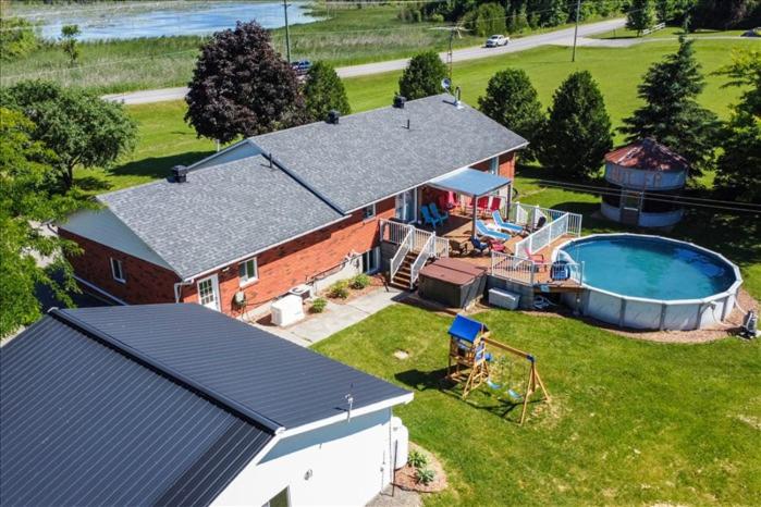 Cottage backing water