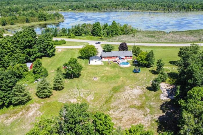 Cottage backing water