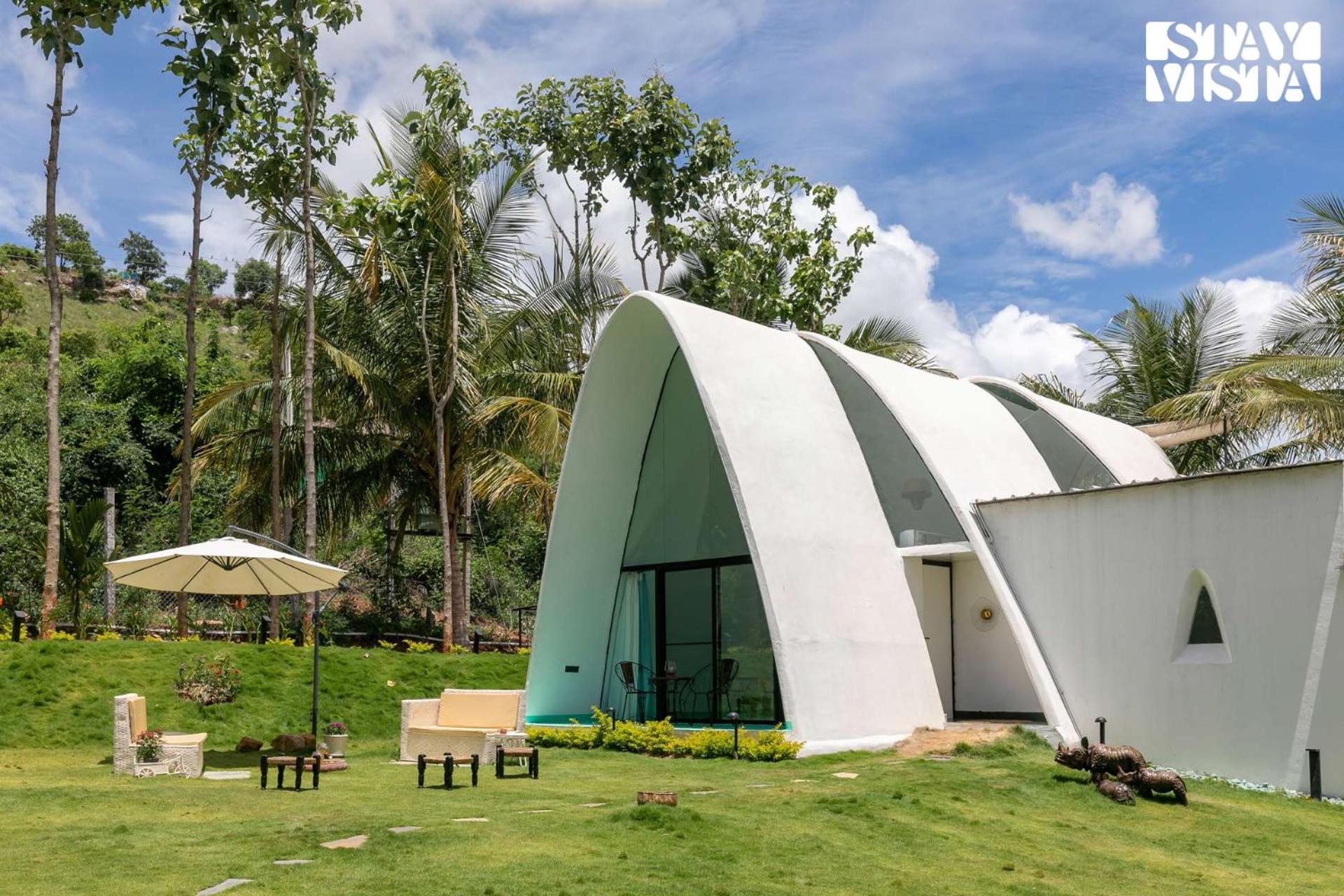 Luxury Shwaas Villa in Mysore with Private pool and landscape view 2