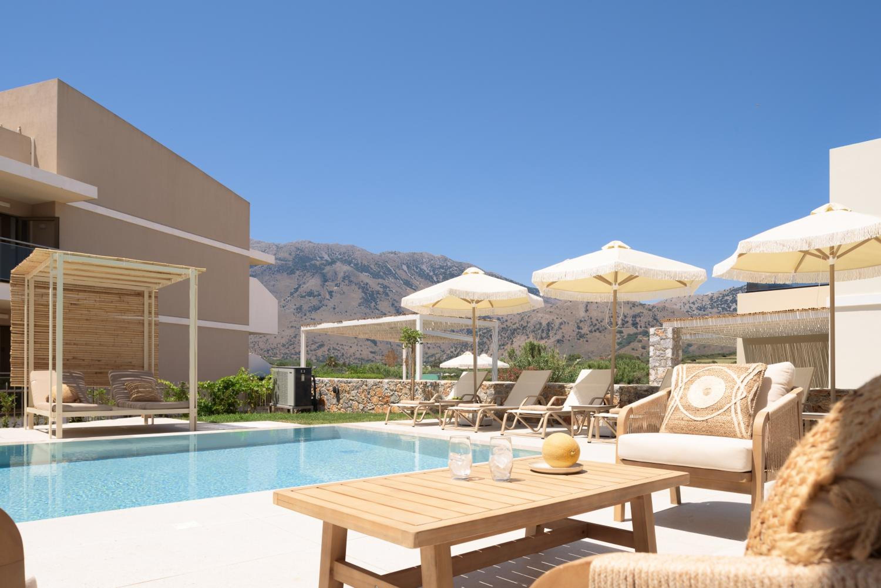 Pelagia's Loft Villas Haroupi & Rodi with Private Heated Pools, 5 Min Walking Distance to the Beach