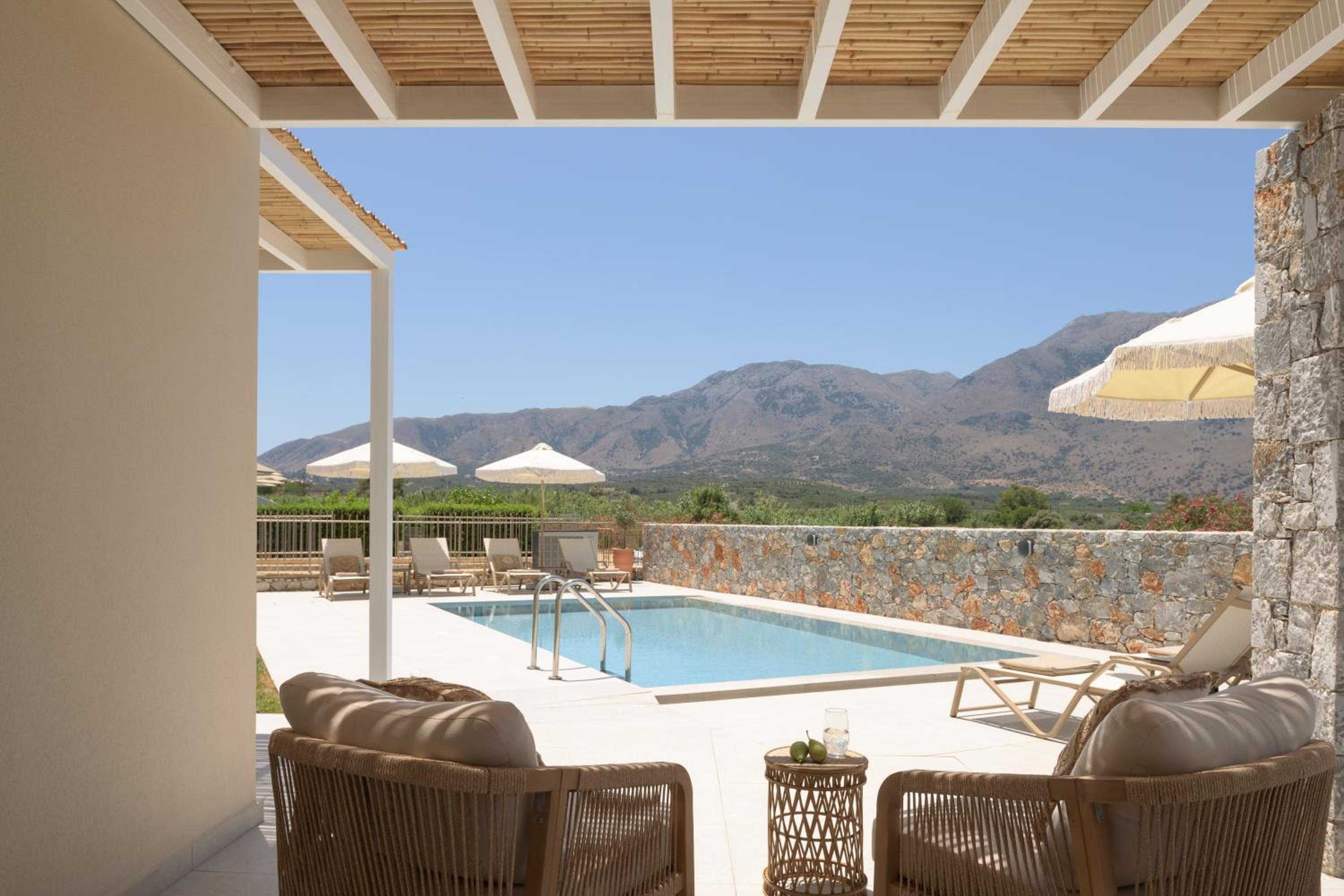Pelagia's Loft Villas Haroupi & Rodi with Private Heated Pools, 5 Min Walking Distance to the Beach
