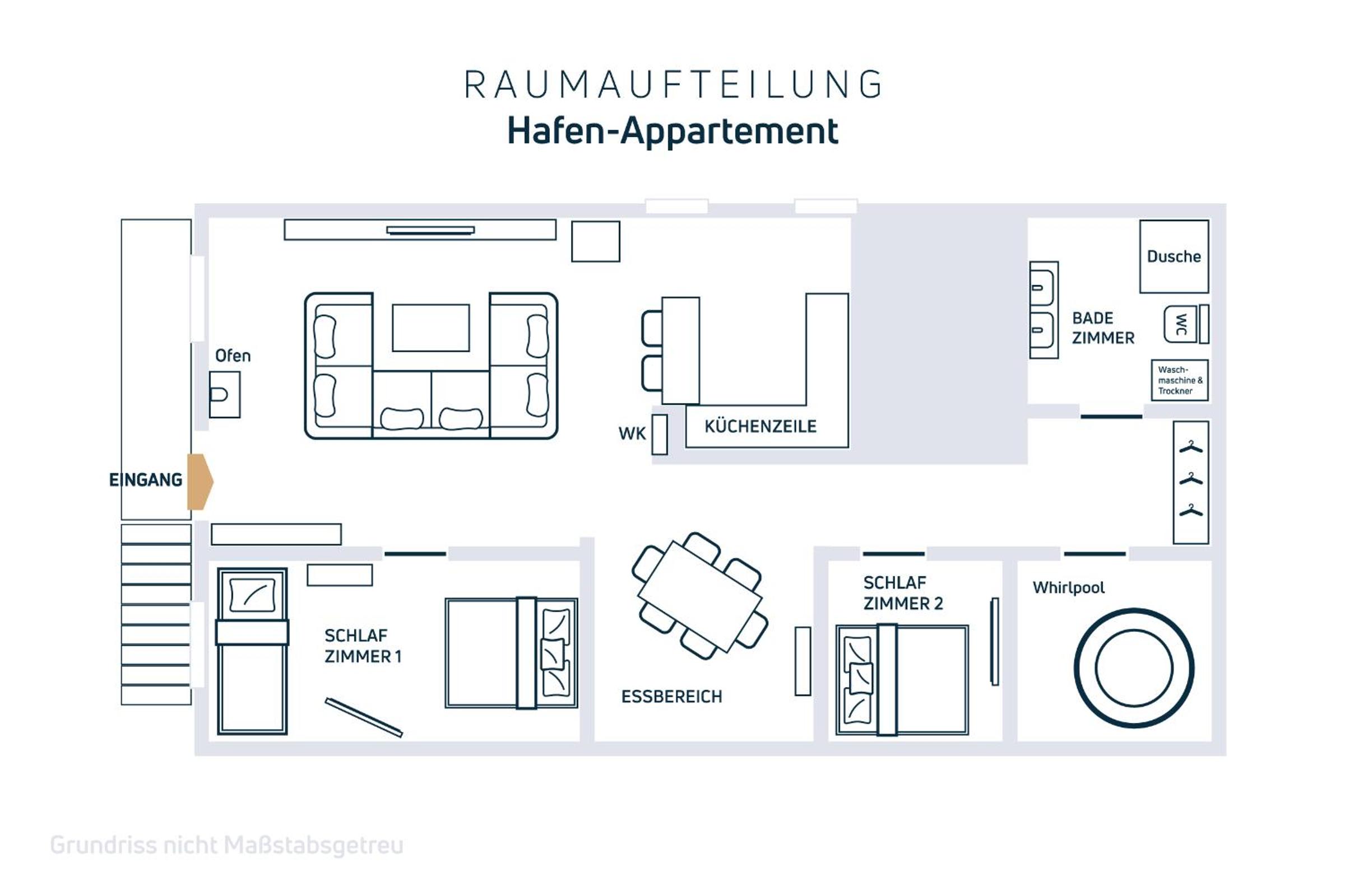 Exklusives Hafen-Appartement mit Whirlpool, mit Wasserblick, City-Nah & eigenem Parkplatz