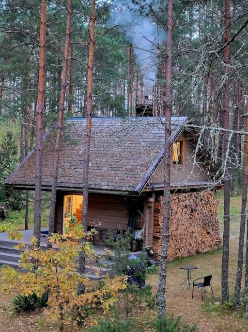 Ramus poilsis miške su kedro pirtimi ir kubilu view 5