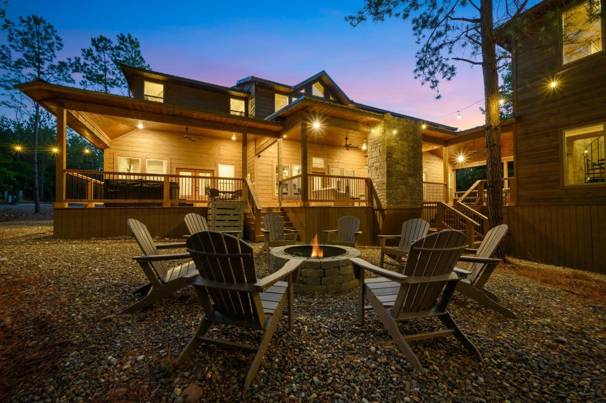 Pet friendly family cabin with firepit creek outdoor kitchen playset & more view 3