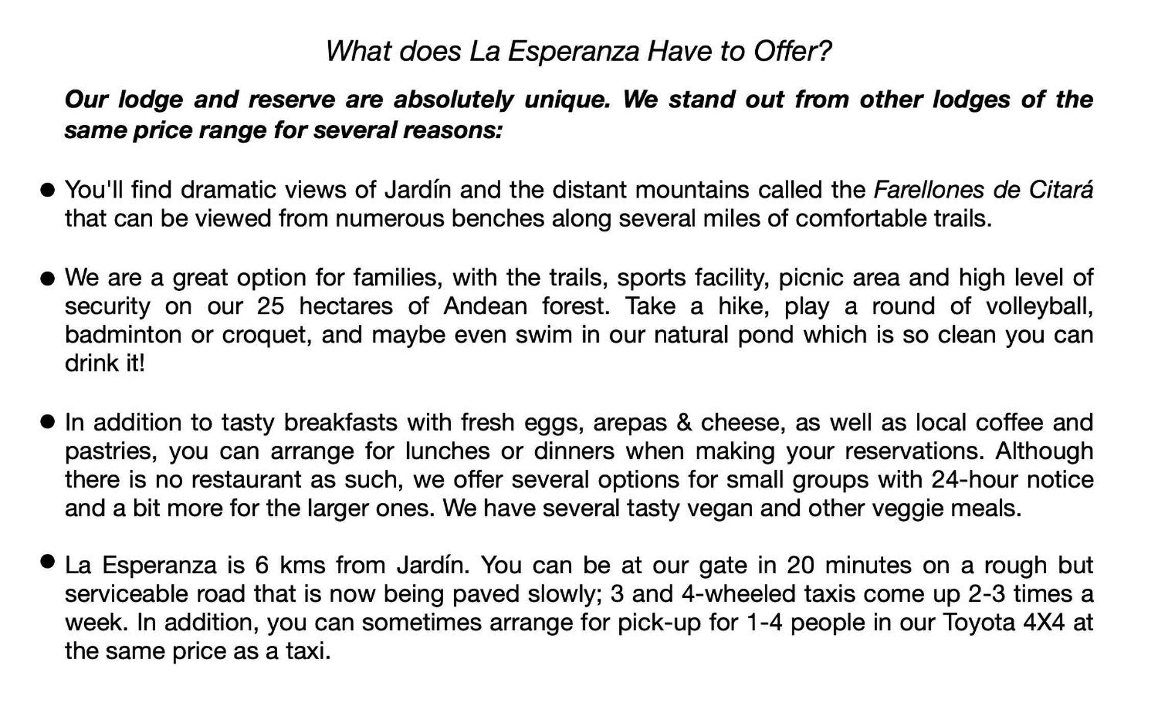 La Esperanza bird Lodge and Reserve