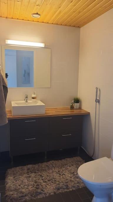 Ylellinen saunallinen kolmio järvinäkymällä